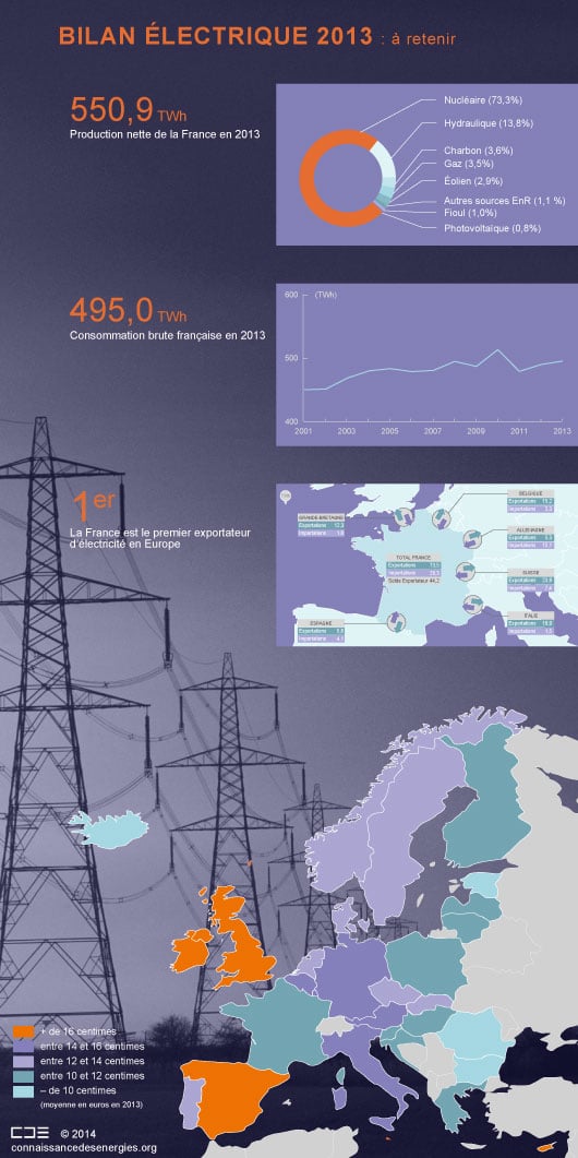 Bilan électrique 2013 de la France, données RTE