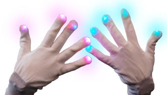 des gants lumineux LED