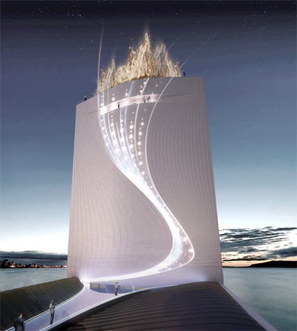 Une face de la tour symboliserait la flamme olympique. Cette dernière illuminera les Jeux Olympiques à Rio de Janeiro à partir du 5 août 2016.