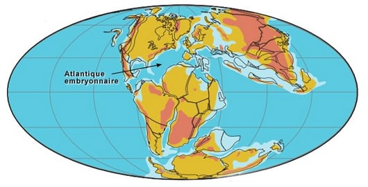 Carte du monde au début du Crétacé, - 120 millions d'années (©2001 C.R. Scotese PALEOMAP Project)