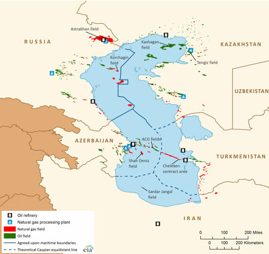 Carte mer Caspienne
