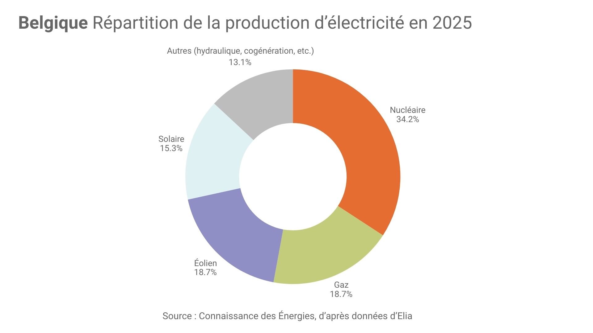 Mix électrique de la Belgique en 2025