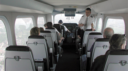 Intérieur de la cabine passagers du dirigeable d'Airship Paris (©Zeppelin)﻿﻿