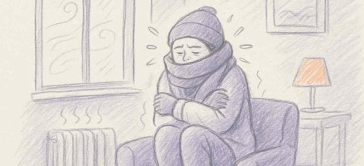 Femme ayant froid dans un logement