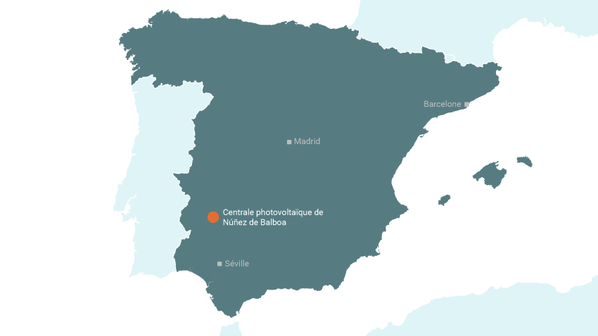 Localisation de la centrale photovoltaïque de Núñez de Balboa