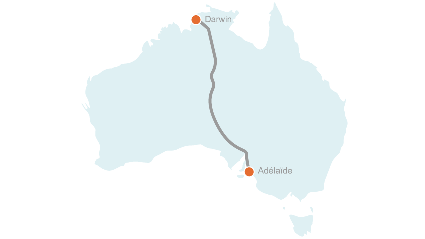 Le parcours du World Solar Challenge s’étend sur près de 3 020 km, depuis Darwin au nord de l’Australie à Adelaïde au sud du pays. (photo : ©CDE)