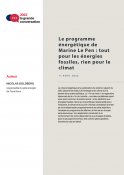 Note de Terra Nova sur le programme énergétique de Marine Le Pen