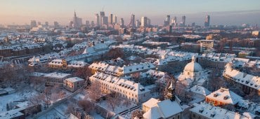 Vue de Varsovie sous la neige